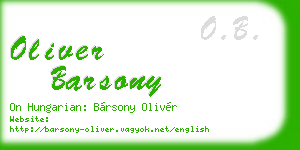 oliver barsony business card